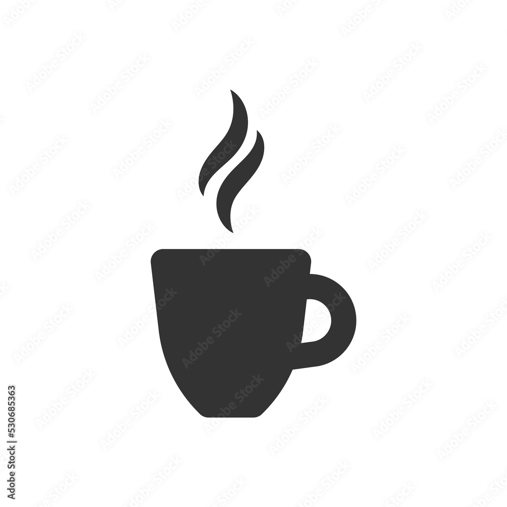 Cup cofee icon. Silhouette tea cup symbol, espresso sign in png flat style. Cup cofee icon. Silhouette tea cup symbol, espresso sign in png flat style.