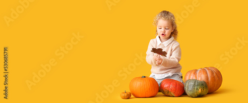 Cute little girl in warm sw...