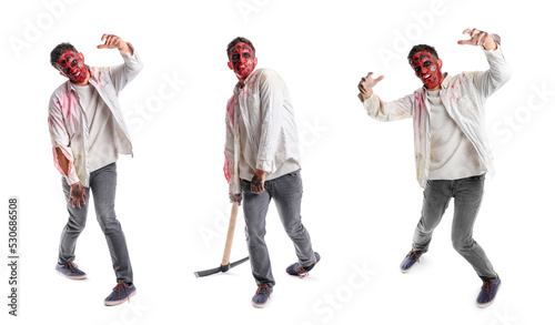Set of scary zombie man on ...