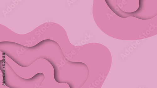 abstract pink background with waves and transitions. for banner, invitation, poster or website design. Paper cutting style, imitation 3D effect, space for text.