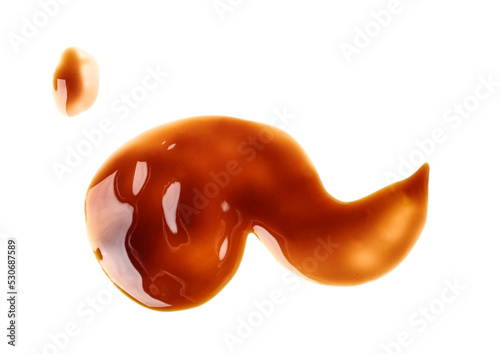 Sample of soy sauce on white background