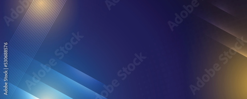 Abstract modern blue background with bright elements, parallel lines and geometric shape in vector illustration. 
