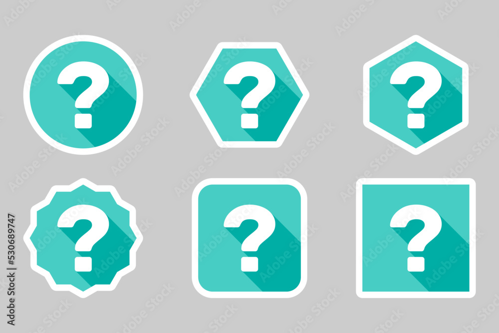 Question mark, FAQ sign, Help symbol, vector mark symbols light blue style. White stroke design. Question mark Icon Set. Question mark, FAQ sign, Help symbol, vector mark symbols light blue style. White stroke design. Question mark Icon Set.