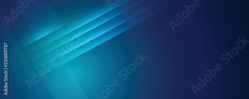 Abstract modern blue background with bright elements, parallel lines and geometric shape in vector illustration. 