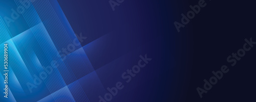 Abstract modern blue background with bright elements, parallel lines and geometric shape in vector illustration. 