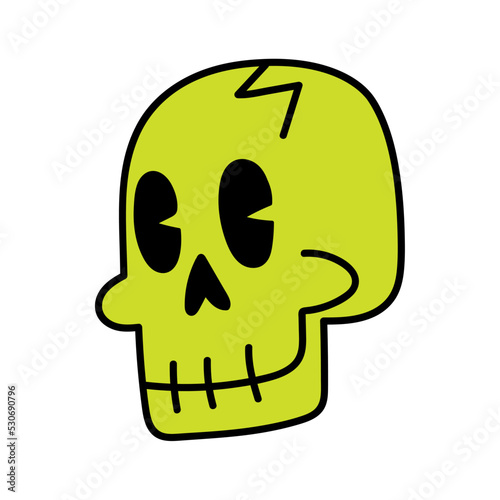 Isolated groovy skull emote icon Vector