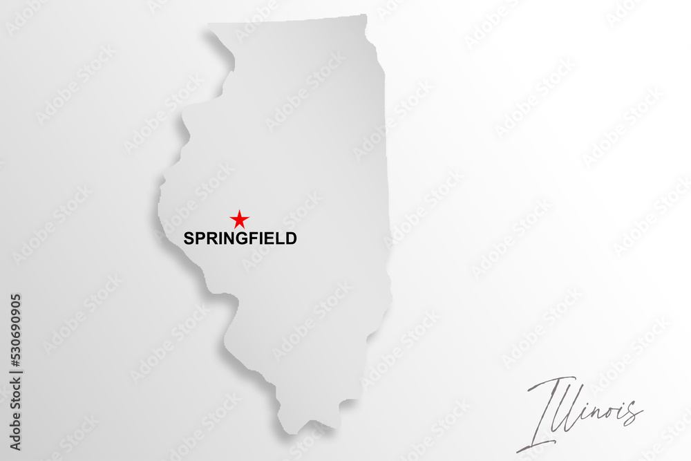 Illinois map isolated on white background Illinois map isolated on white background