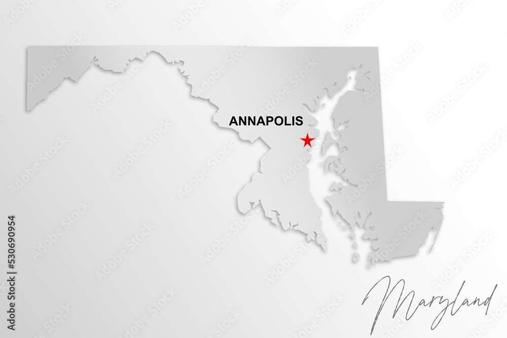 Maryland map isolated on white background Maryland map isolated on white background