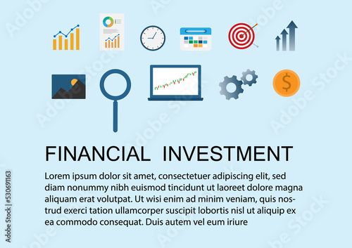 vector illustration flat design long term investment, success takes time, growth profit, financial investment, money management, investment planning, data stock analysis