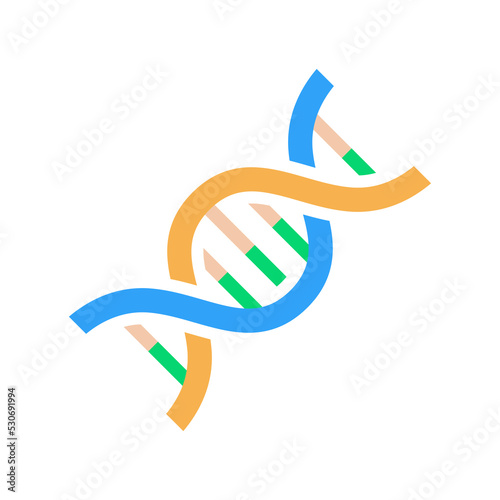 DNA, genetic icon vector in flat style