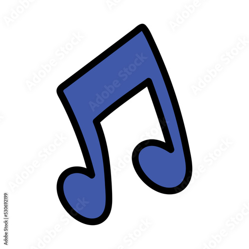 Isolated colored 60s groovy musical note emote graffiti Vector