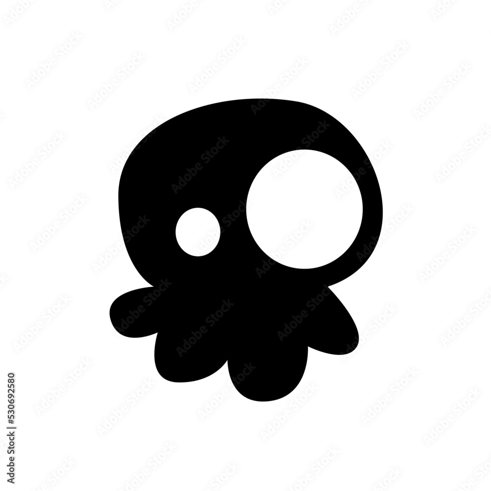 black cartoon skull for halloween