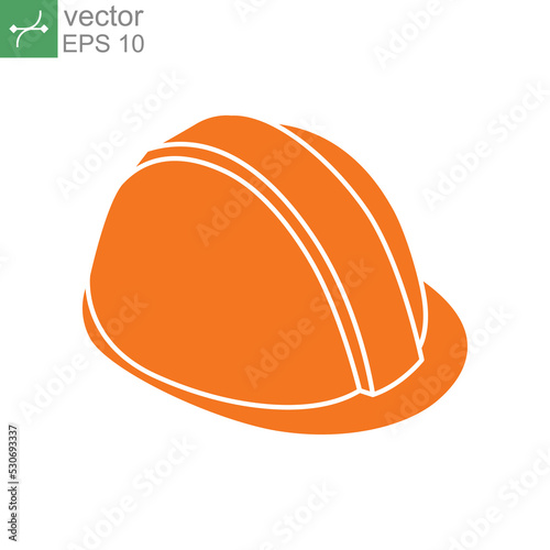 Construction safety helmet solid isometric 3d style. Hard Hat for engineer technician worker in industrial manufacture, architecture, contractor. Vector illustration Design on white background EPS 10