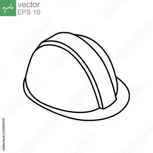 Construction safety helmet line, isometric 3d style. Hard Hat for engineer technician worker in industrial manufacture, architecture, contractor. Vector illustration Design on white background EPS 10
