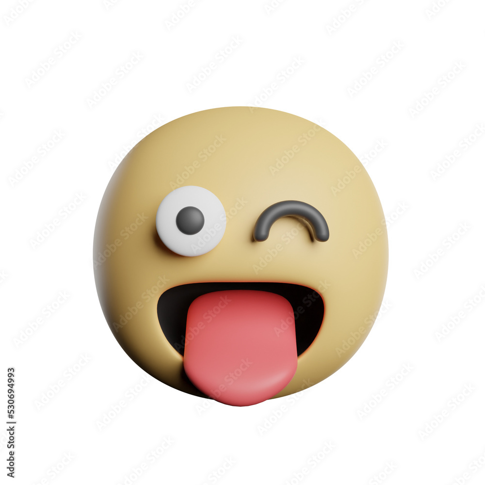 Fototapeta premium Emoticon Tongue Face