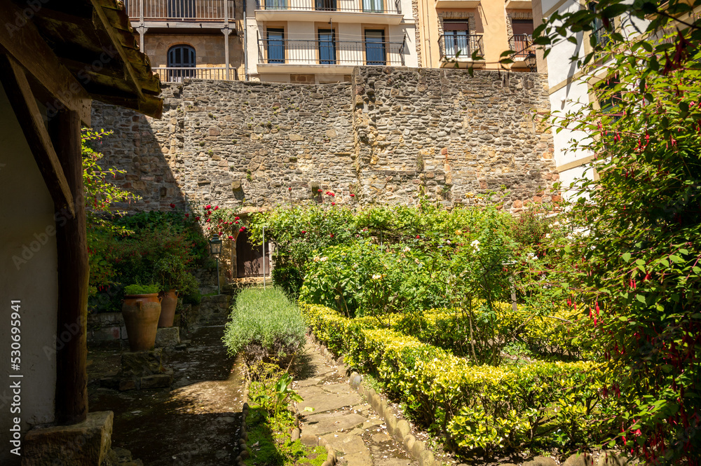 Sunny day in small fisherman's village Getaria near San Sebastian city, Basque Country with famous fish restaurants, Spain Sunny day in small fisherman's village Getaria near San Sebastian city, Basque Country with famous fish restaurants, Spain