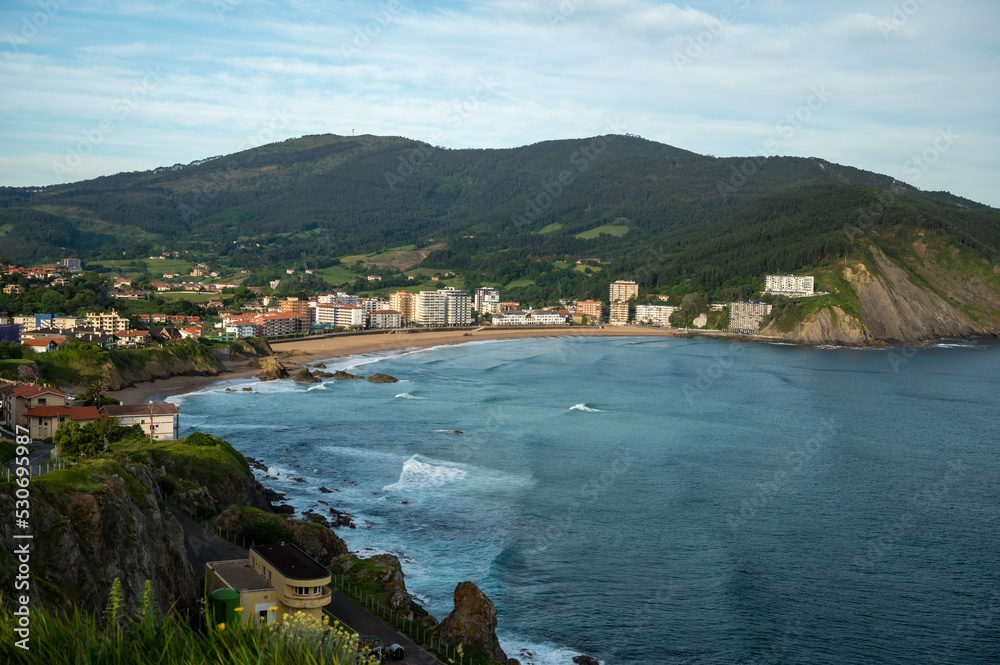 Atlantic ocean bay in Bakio, small touristic village near Bilbao, Basque Country, Spain
