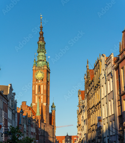 Fototapeta Naklejka Na Ścianę i Meble -  Colorful facades and buildings in old central part of Gdansk city, Poland