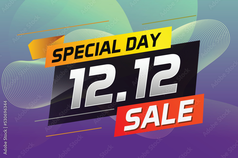 Obraz premium 12.12 Shopping day sale banner background 12 December sale poster template vector illustration for use landing page, template, ui, web, mobile app, poster, banner, flyer, background 