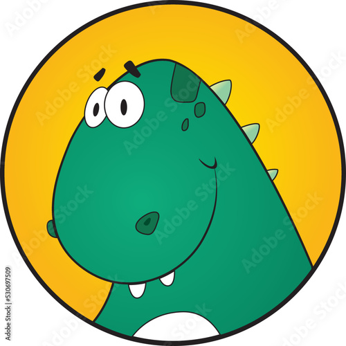 Cartoon dino. Cute dinosaur, funny ancient brontosaurus and green triceratops. Comic dinosaurs vector illustration