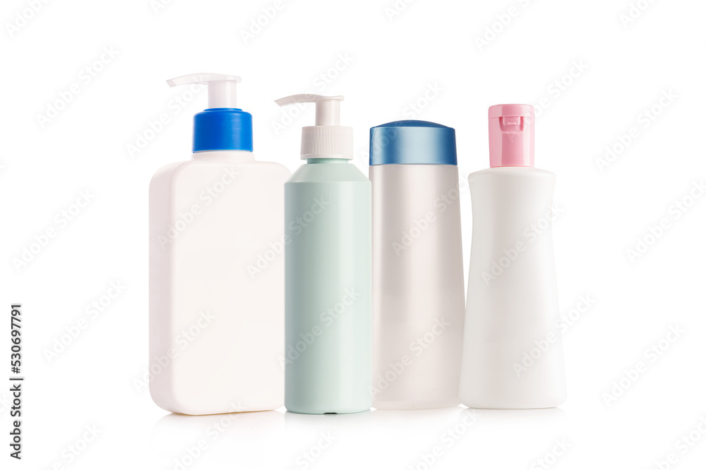 set of Cosmetic containers beauty product bottle of body care isolated on white background set of Cosmetic containers beauty product bottle of body care isolated on white background