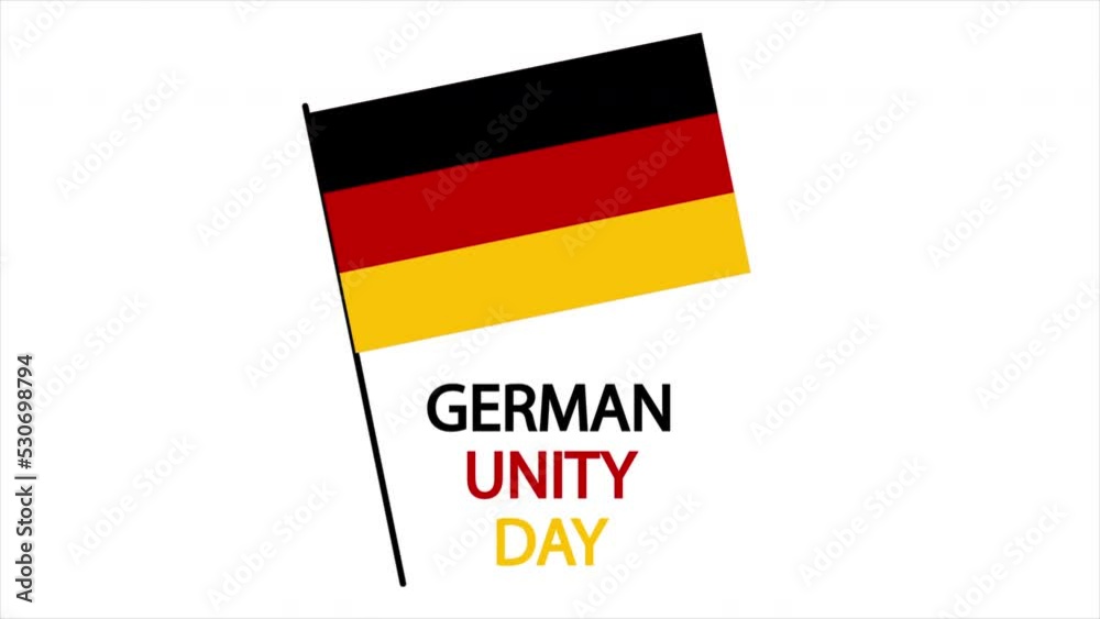 German unity day flag, art video illustration. German unity day flag, art video illustration.