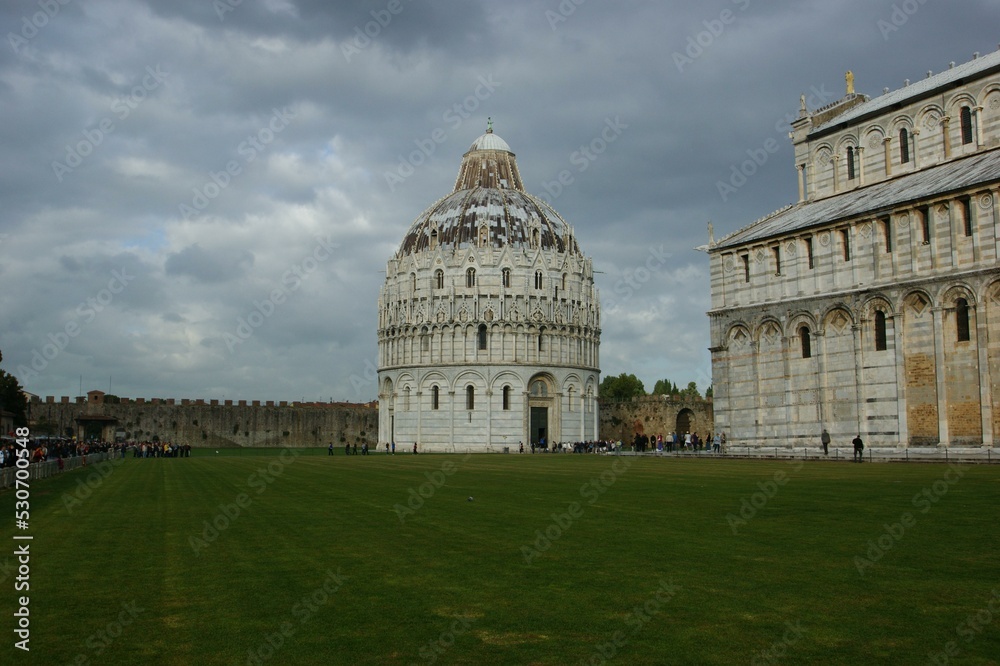 Piazza dei Miracoli Pisa Baptistery Cloud Sky Building Grass