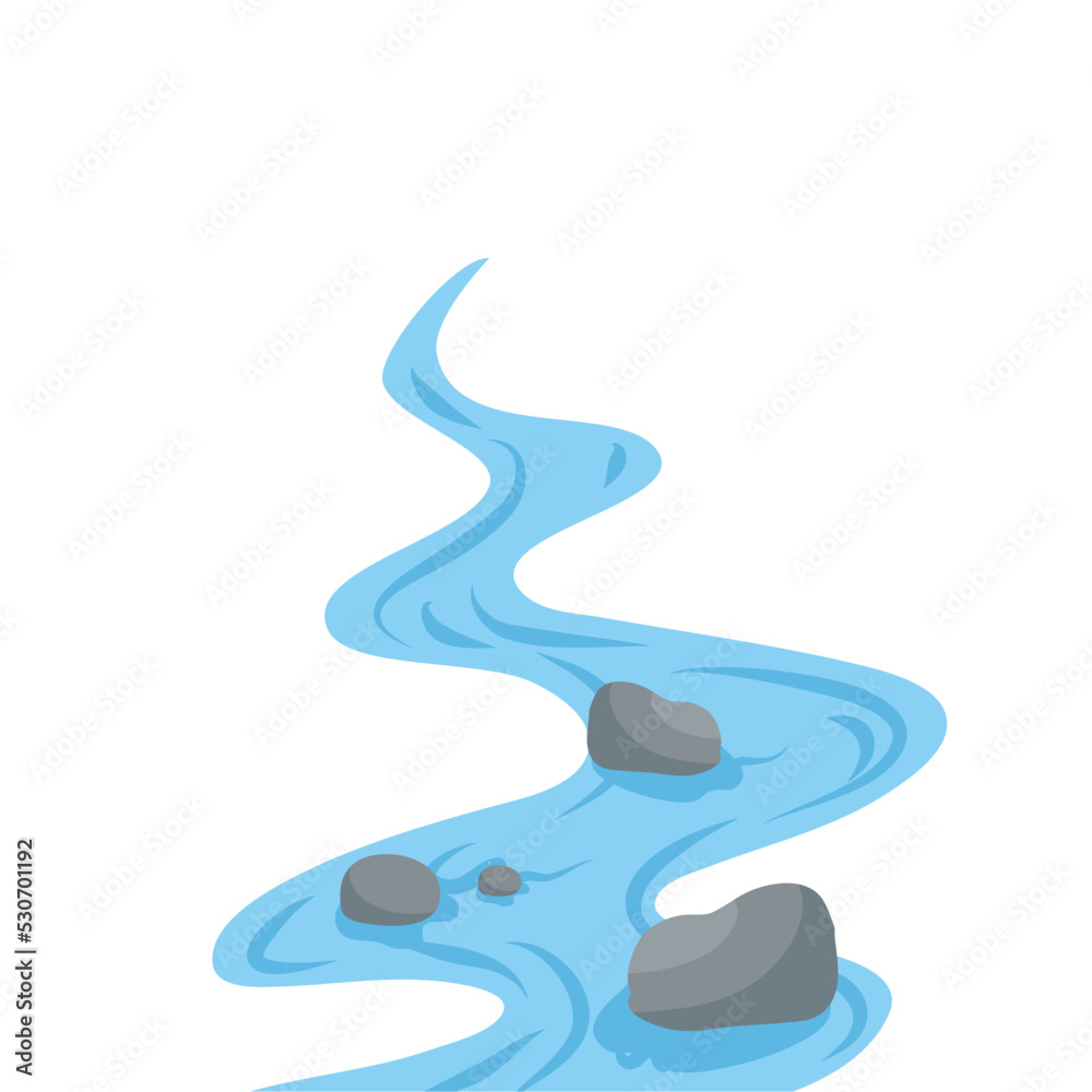 Mountain river with rock stone 