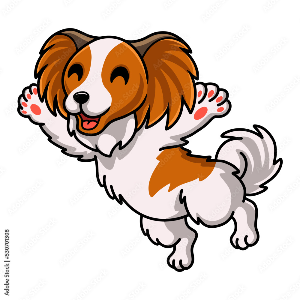 Cute papillon dog cartoon posing Cute papillon dog cartoon posing