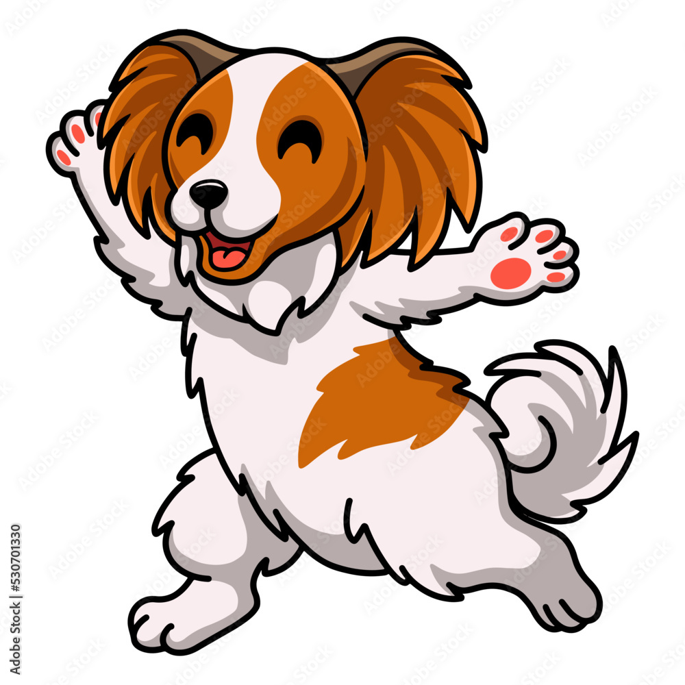 Cute papillon dog cartoon running Cute papillon dog cartoon running