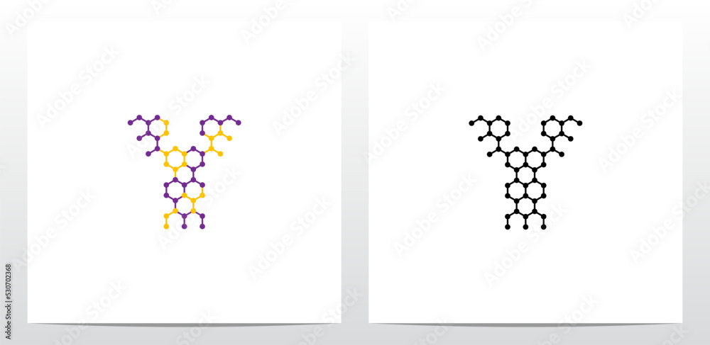 Molecule Chemistry Letter Logo Design Y