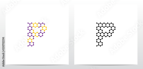 Molecule Chemistry Letter Logo Design P