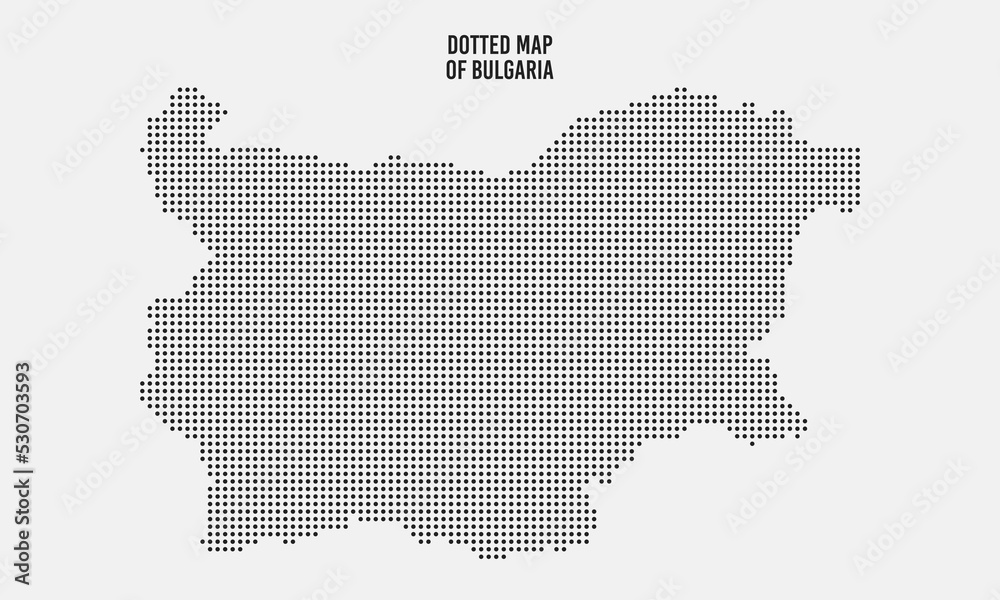 Dotted Black Map of Bulgaria