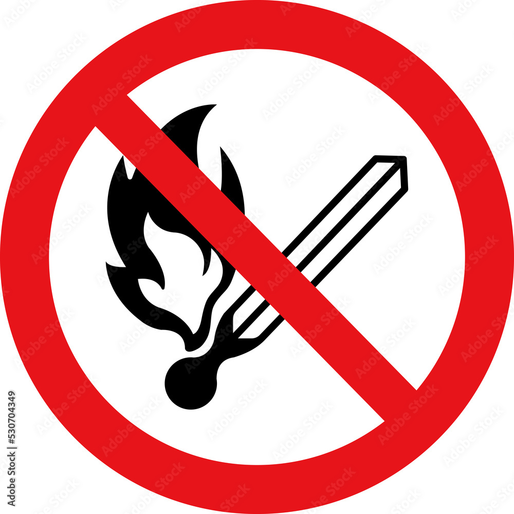 Prohibition sign (pictogram) / No open flame (png) Prohibition sign (pictogram) / No open flame (png)