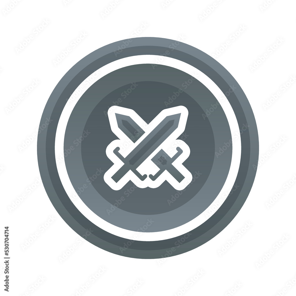sword coin logo gradient design template icon element