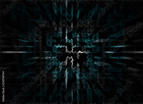 Abstract blue cubic zoom background