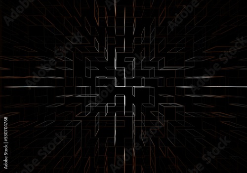 Abstract blue cubic zoom background