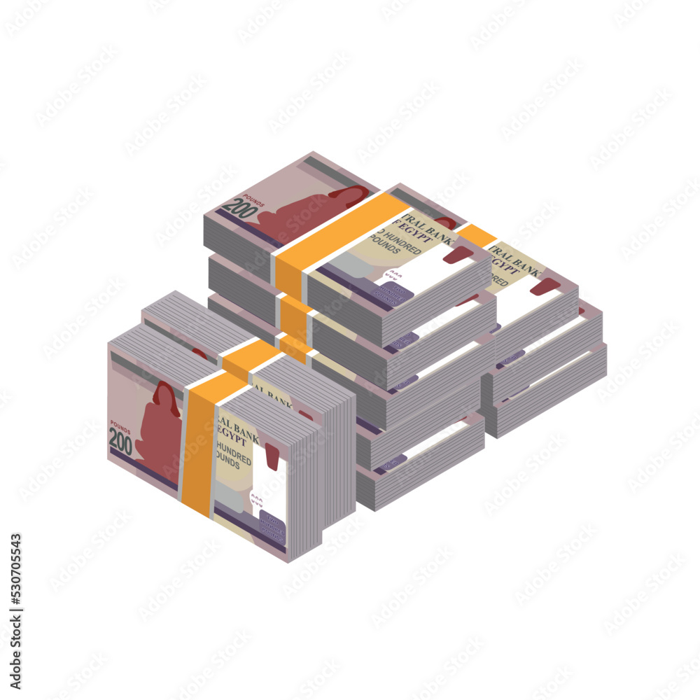 Vector illustration of stacks of Egyptian pound notes. editable and scalable eps Vector illustration of stacks of Egyptian pound notes. editable and scalable eps