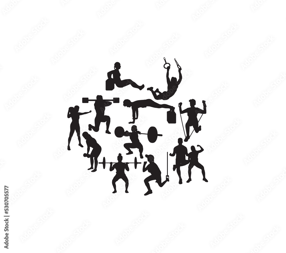 Fitness Sport Activity, art vector silhouettes design
Fitness Sport Activity, art vector silhouettes design