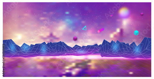 Concept of Future digital technology metaverse, colorful background. Vector illustration eps10