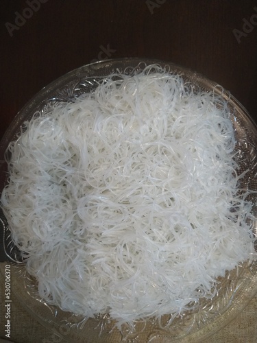 rice noodles in a bowl photo