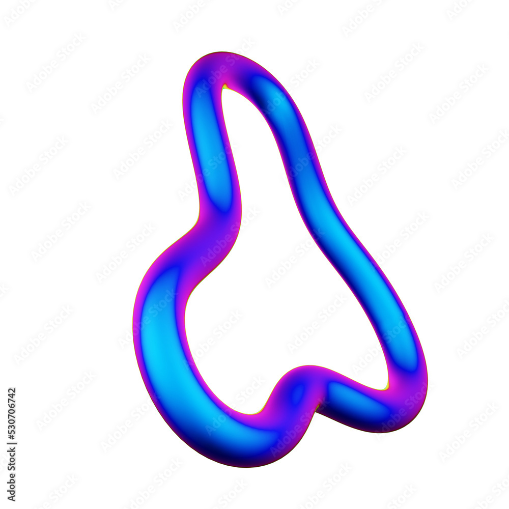 Iridescent Abstract Shape 3D Illustration Iridescent Abstract Shape 3D Illustration