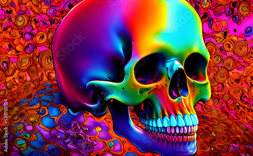 skull 3d textures, trippy wallpaper © Demencial Studies