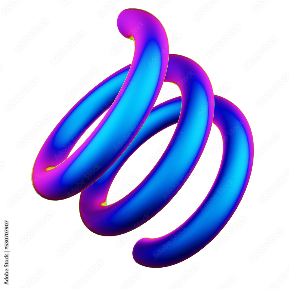 Obraz premium Iridescent Abstract Shape 3D Illustration