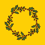 Bold Christmas Wreath Illustration