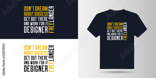 Freelancer typography t shirt design template