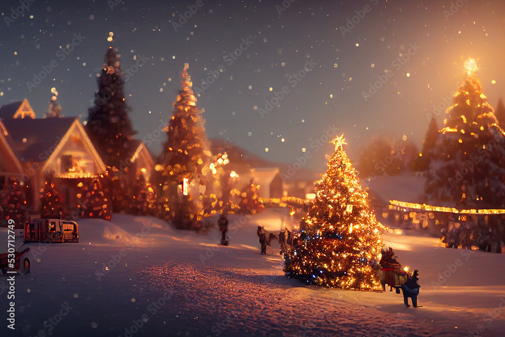 Obraz premium Christmas town