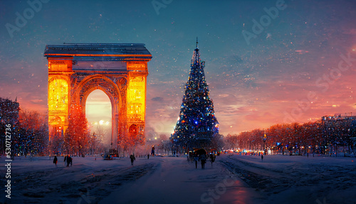 Champs Elysees at Christmas photo
