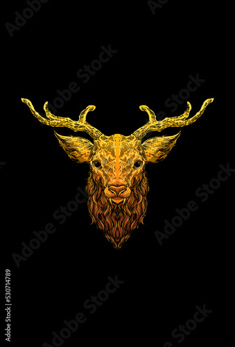 Deer head detail artwork illustration