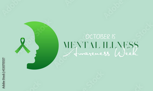 Mental Health Awareness week an annual campaign awareness of mental health observed each year during the first full week of October. Vector design illustration template design.